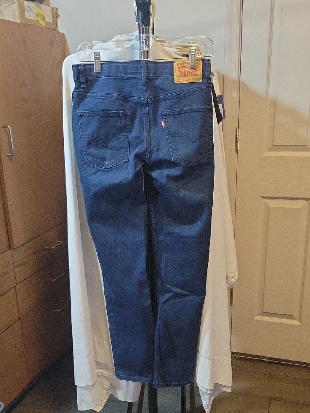 Levi's Women's Straight-Leg Jeans in Dark Blue Denim